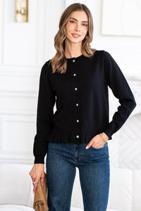 PINCH ME RUFFLE BOTTOM CARDIGAN