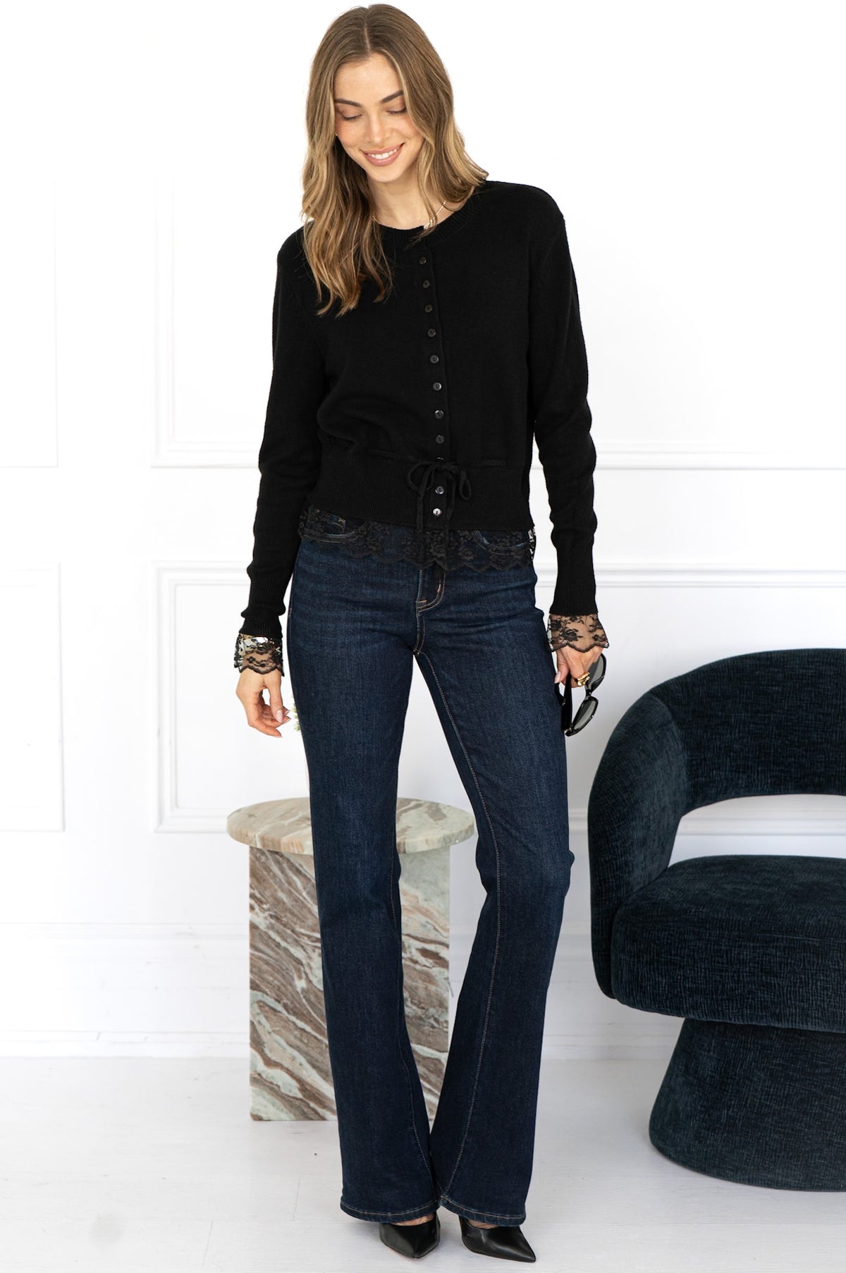 FUNKADELIC LACE TRIM CARDIGAN