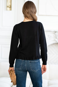 PINCH ME RUFFLE BOTTOM CARDIGAN