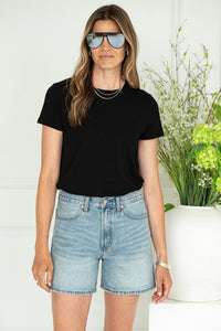 KELNA COTTON SLUB T SHIRT-BK