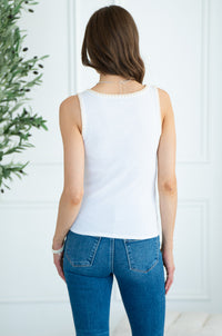 JAIDYNN WHIPSTITCH RIB TANK-WH