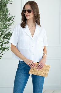 SHAY TENCEL SHORT SLEEVE BLOUSE