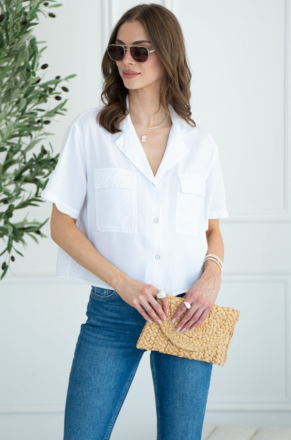 SHAY TENCEL SHORT SLEEVE BLOUSE