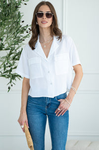 SHAY TENCEL SHORT SLEEVE BLOUSE