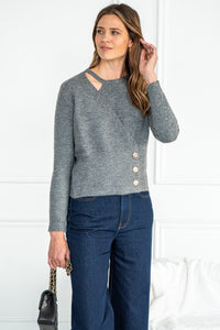 JIANNA SIDE WRAP SWEATER