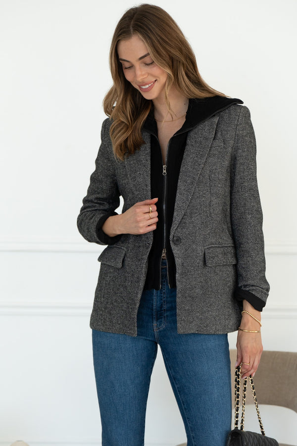 HAYES BLAZER WITH KNIT INSERT