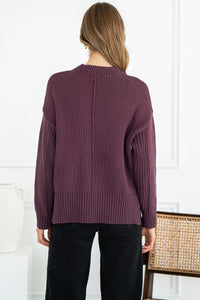 HELIX COTTON SWEATER IN GRAPE