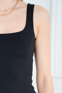 TEEGAN SQUARE NECK TANK TOP-BK