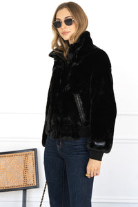 AMBRA FAUX FUR JACKET IN BLACK