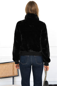 AMBRA FAUX FUR JACKET IN BLACK