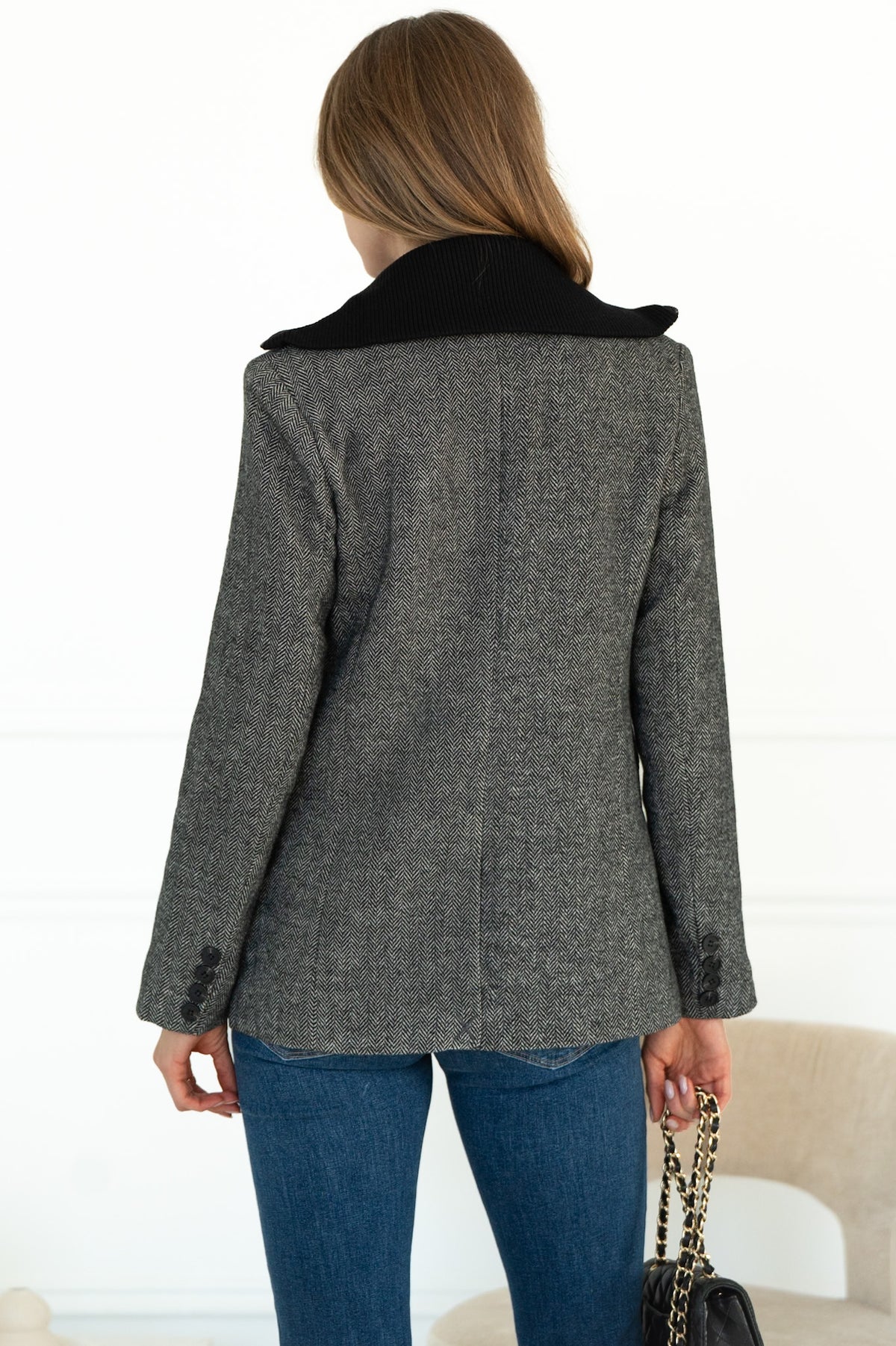 HAYES BLAZER WITH KNIT INSERT