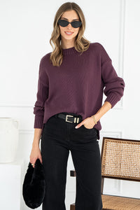 HELIX COTTON SWEATER IN GRAPE