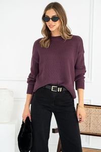 HELIX COTTON SWEATER IN GRAPE