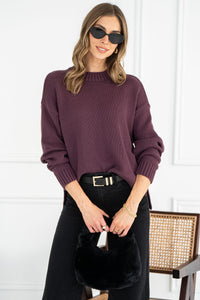 HELIX COTTON SWEATER IN GRAPE