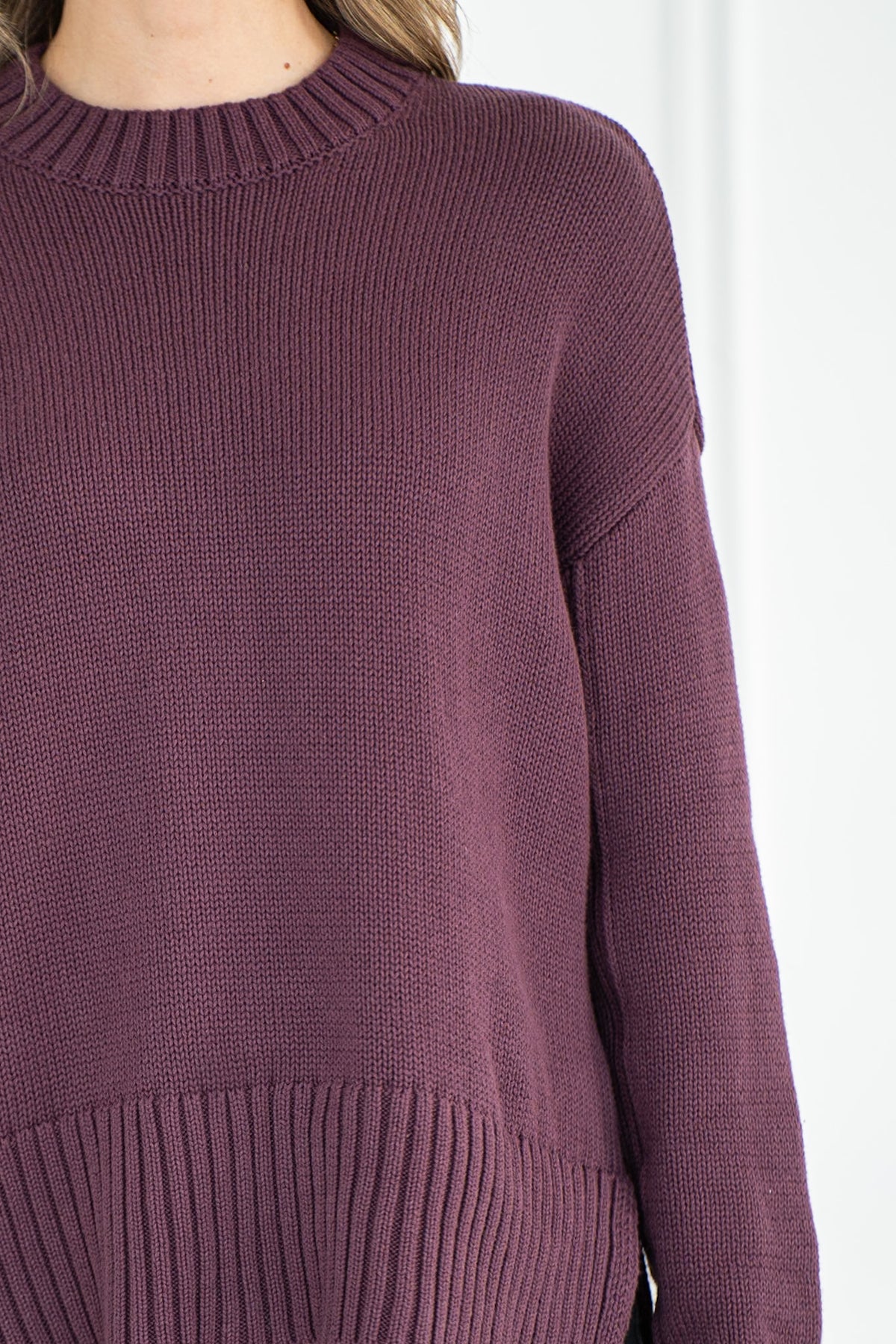 HELIX COTTON SWEATER IN GRAPE