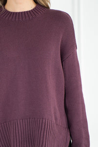 HELIX COTTON SWEATER IN GRAPE