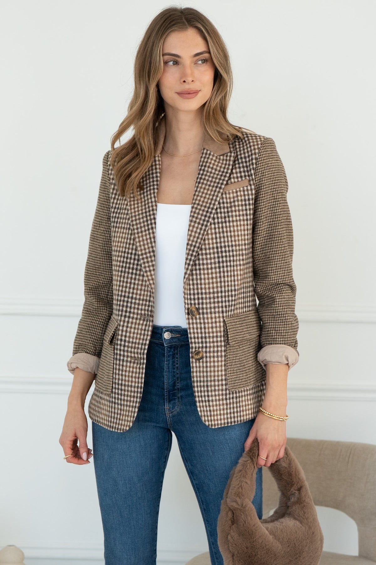 STELLA PLAID BLAZER