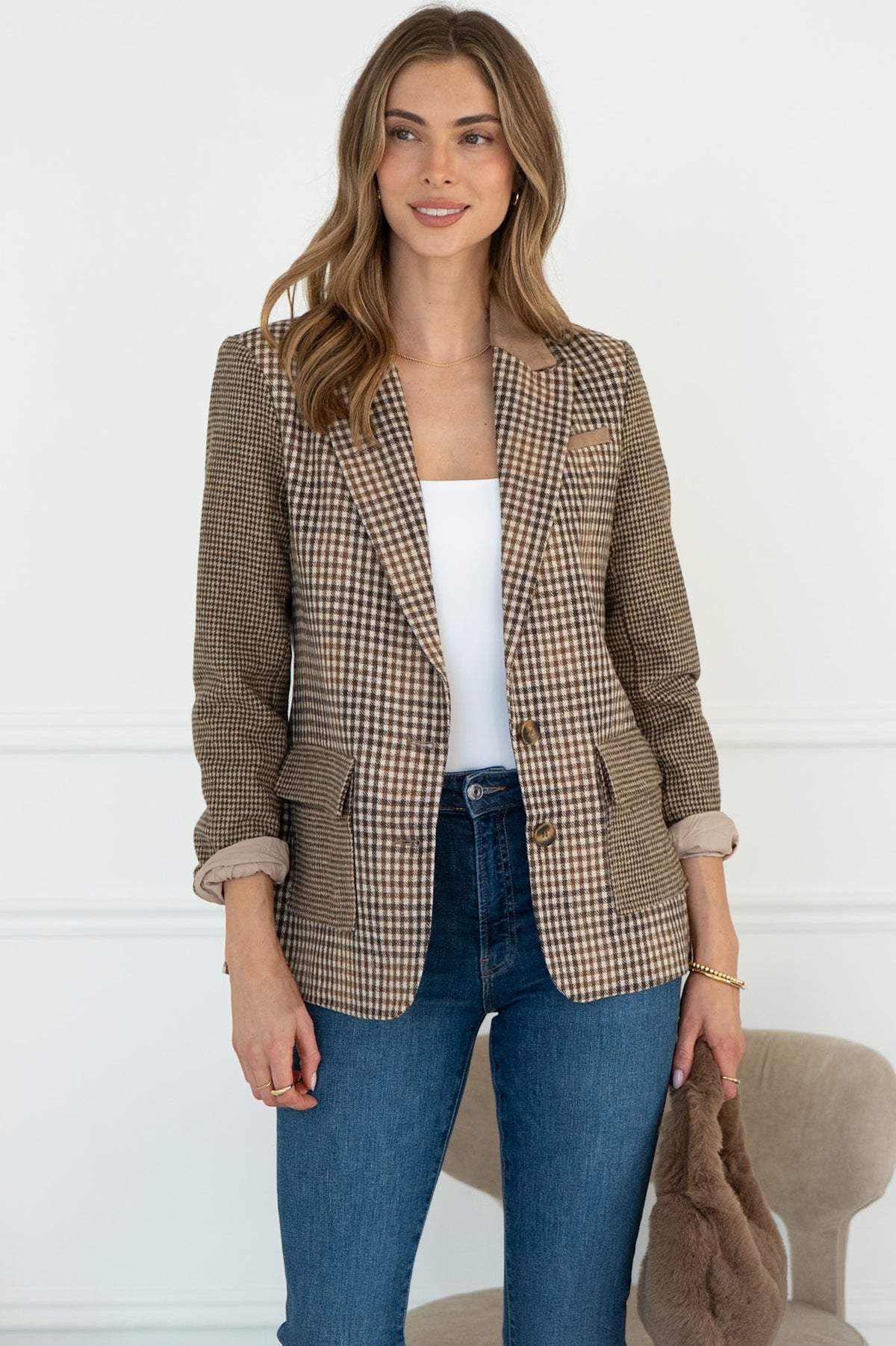 STELLA PLAID BLAZER