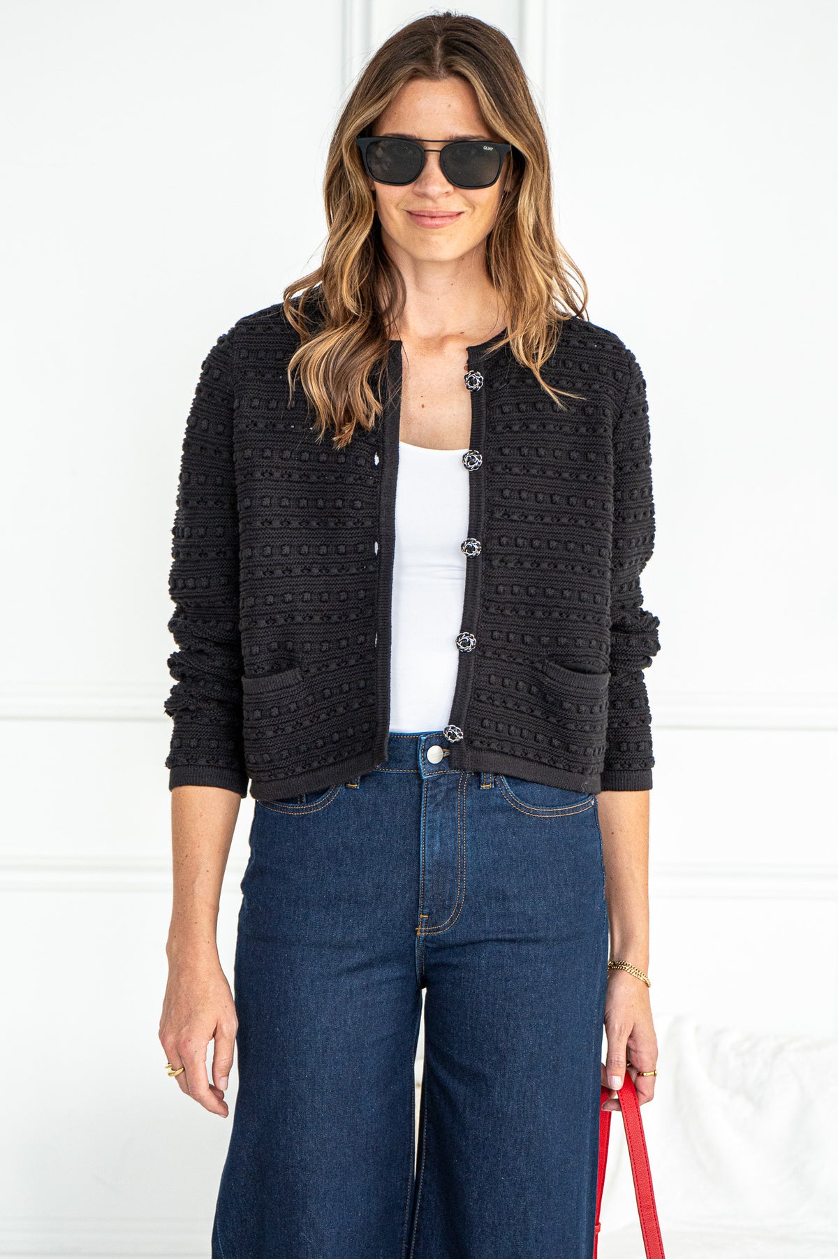 EVERY MOMENT COUNTS CARDIGAN-BK