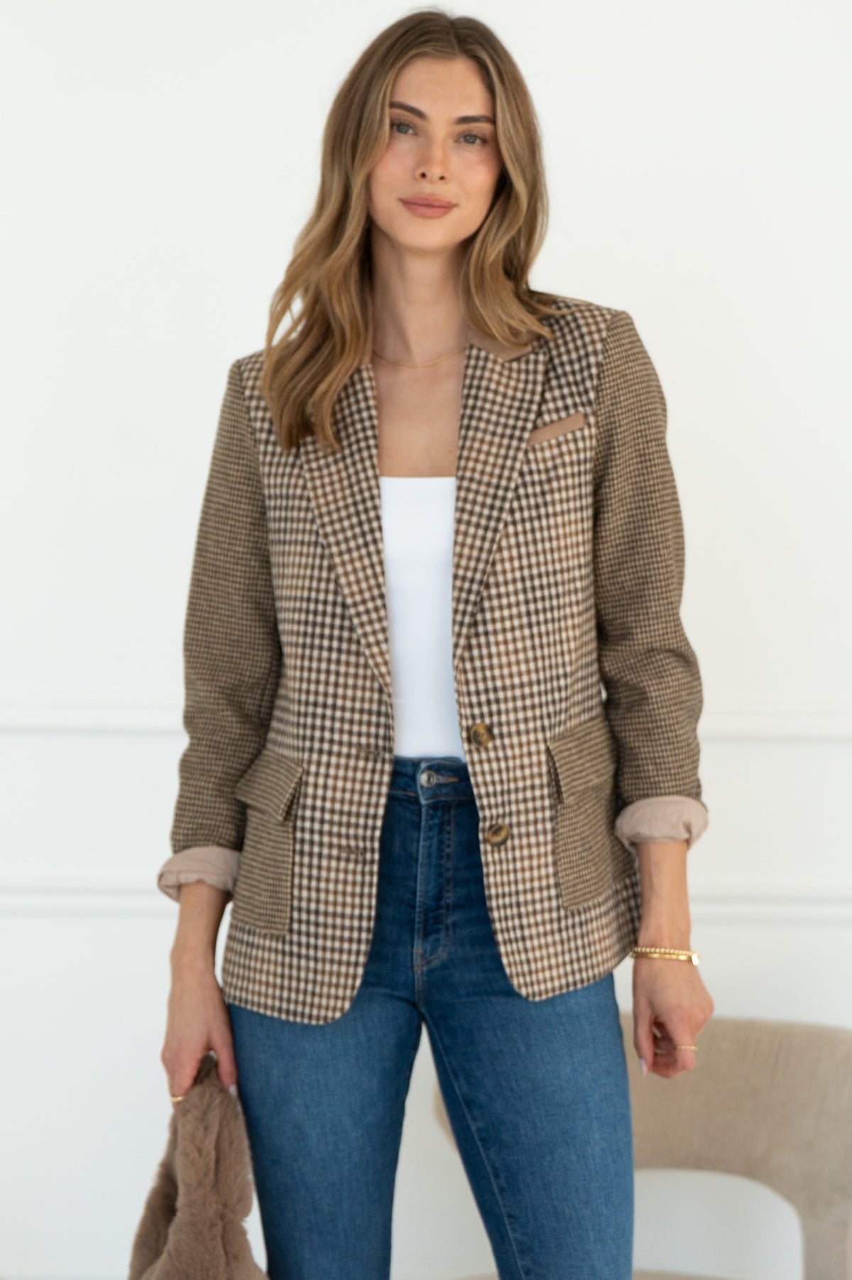 STELLA PLAID BLAZER