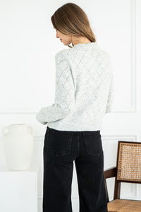 LACEY CRYSTAL HEART BUTTON CARDIGAN
