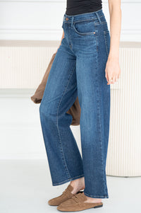 OAKLEY SLIM WIDE LEG JEANS-DB