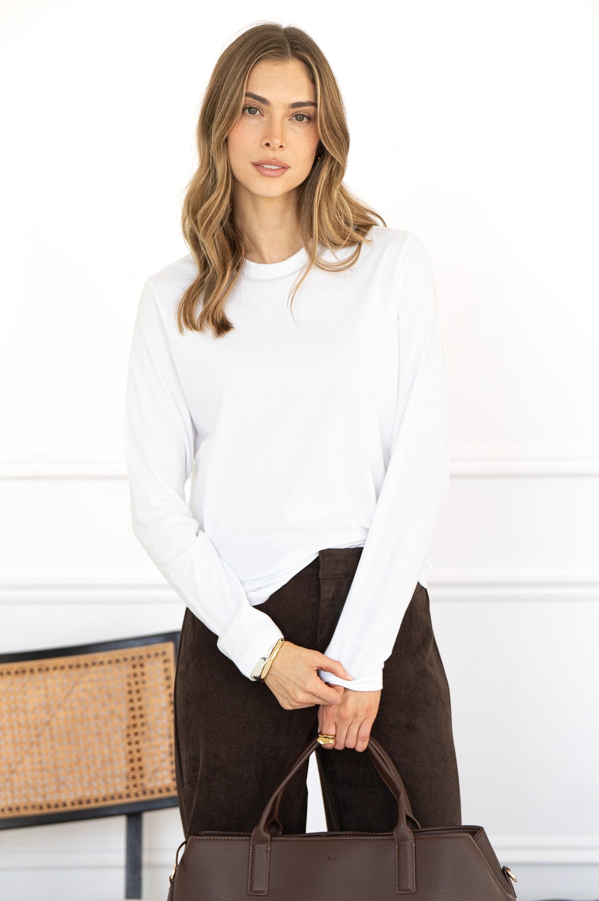 STORM COTTON L/S TEE IN WHITE