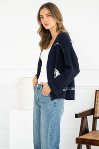 HORSE PRINT OPEN CARDIGAN