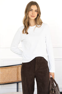 STORM COTTON L/S TEE IN WHITE