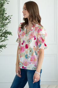 COASTAL VIBES PRINTED BLOUSE