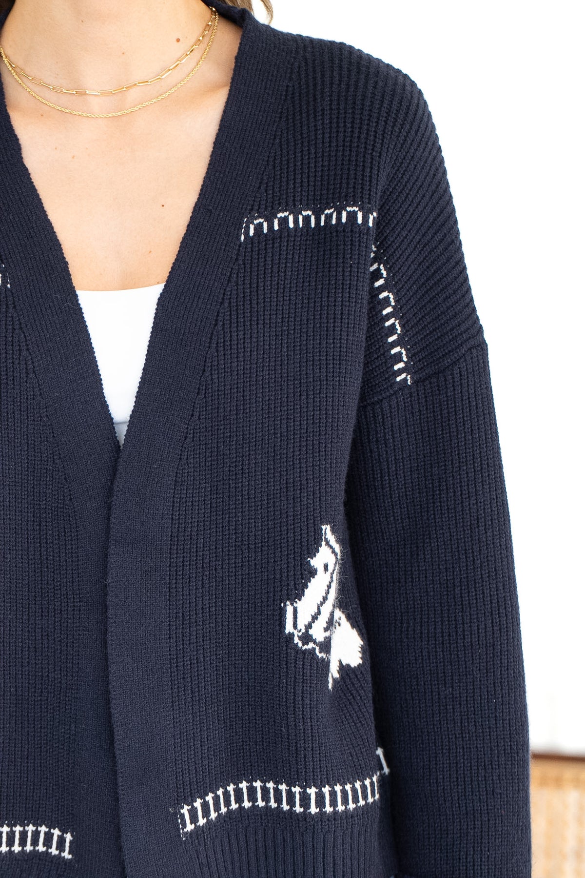 HORSE PRINT OPEN CARDIGAN