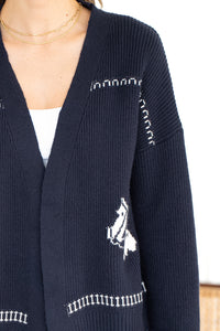 HORSE PRINT OPEN CARDIGAN