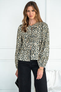 LEOPARD BOW TIE TOP