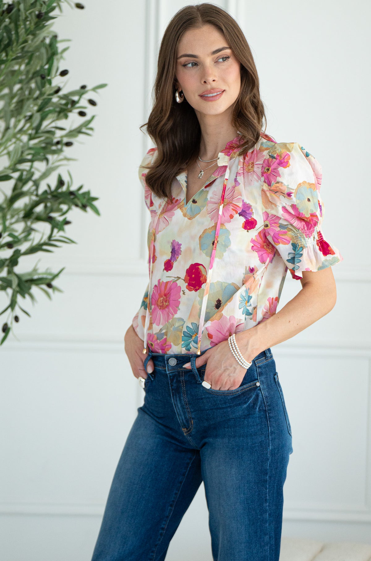 COASTAL VIBES PRINTED BLOUSE