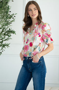 COASTAL VIBES PRINTED BLOUSE