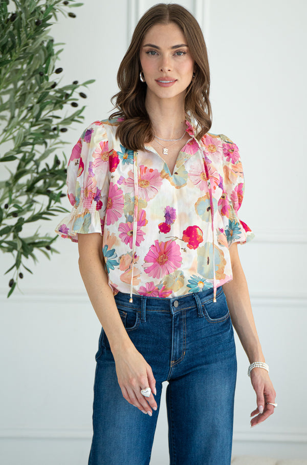 COASTAL VIBES PRINTED BLOUSE