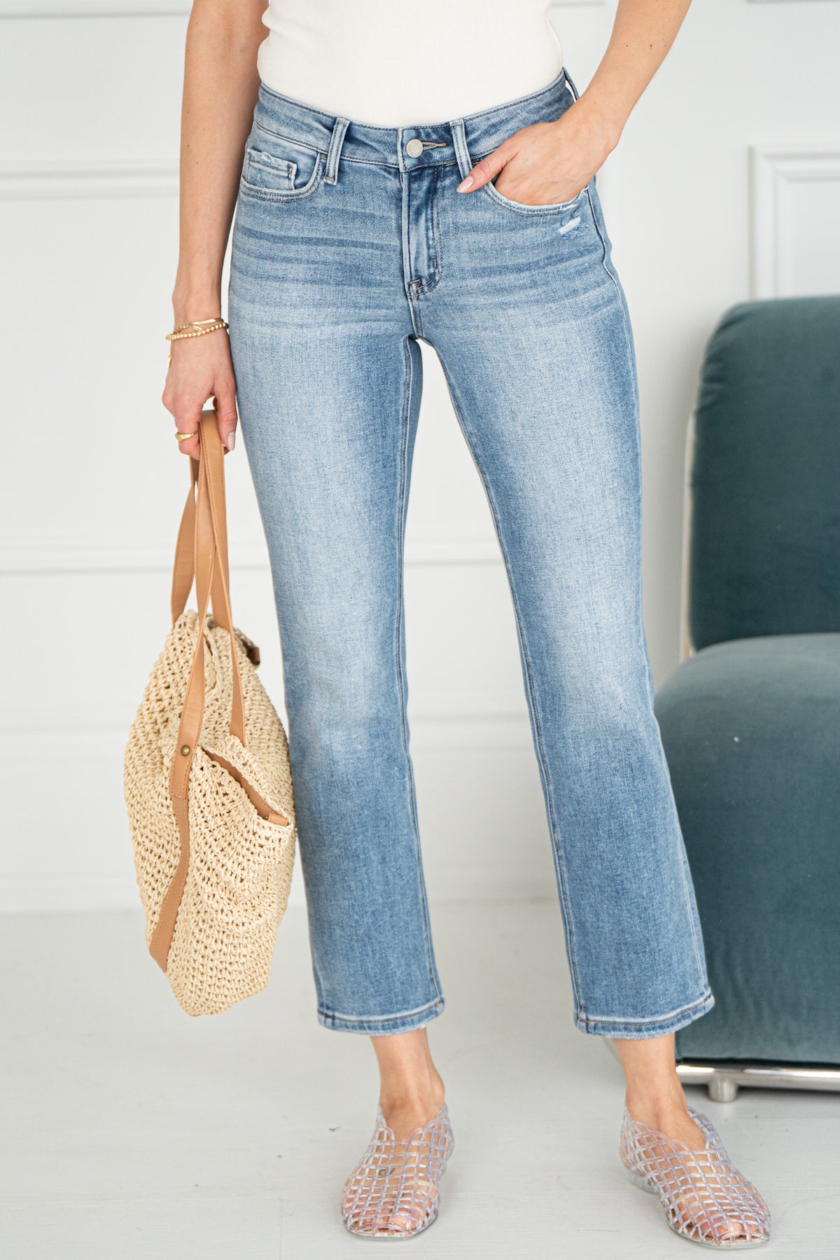 CARLENE SLIM STRAIGHT JEANS -LB