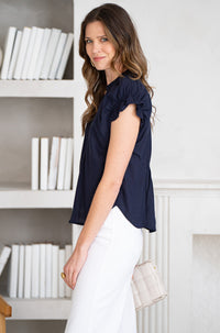 SUN CHASER LINEN BLEND BLOUSE
