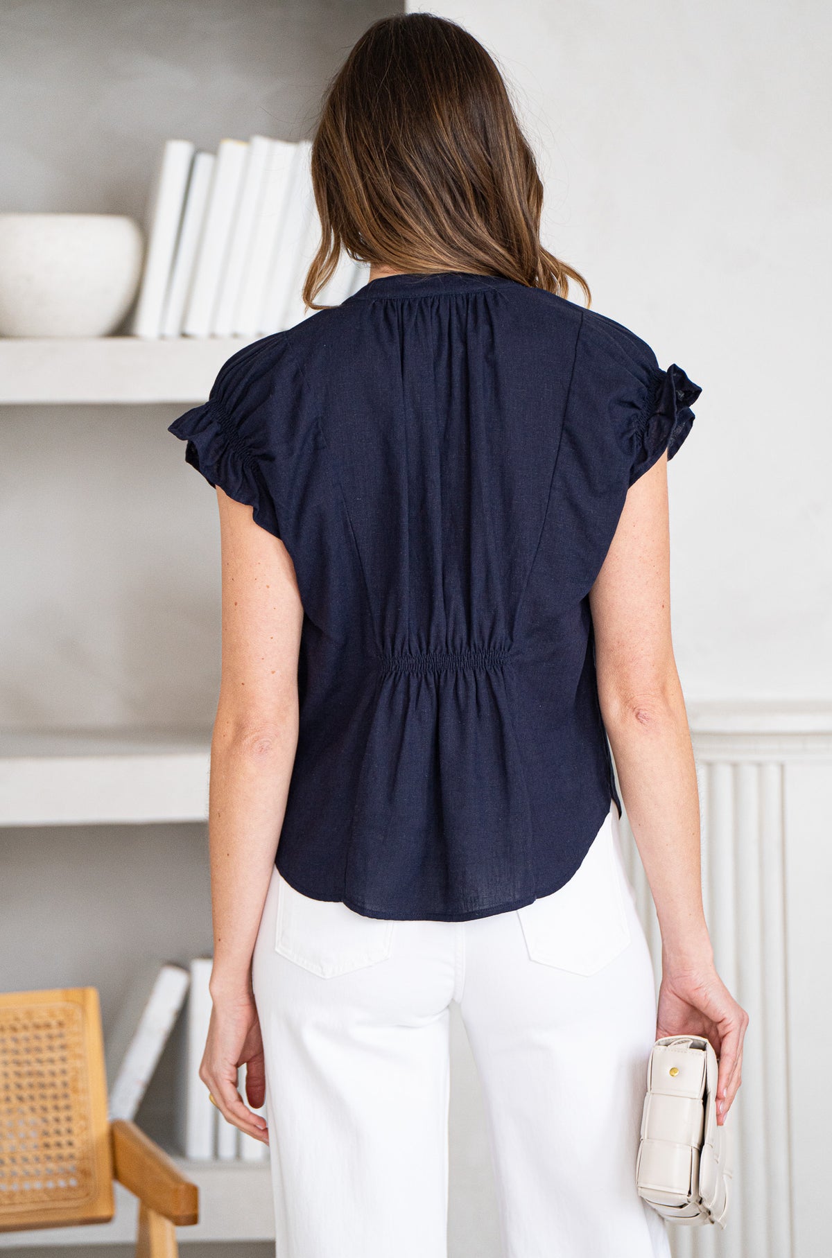 SUN CHASER LINEN BLEND BLOUSE