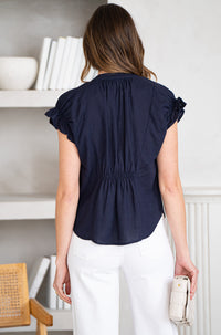 SUN CHASER LINEN BLEND BLOUSE