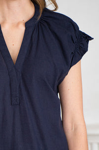 SUN CHASER LINEN BLEND BLOUSE