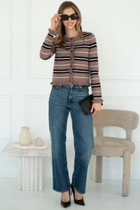 CRUE STRIPE CARDIGAN