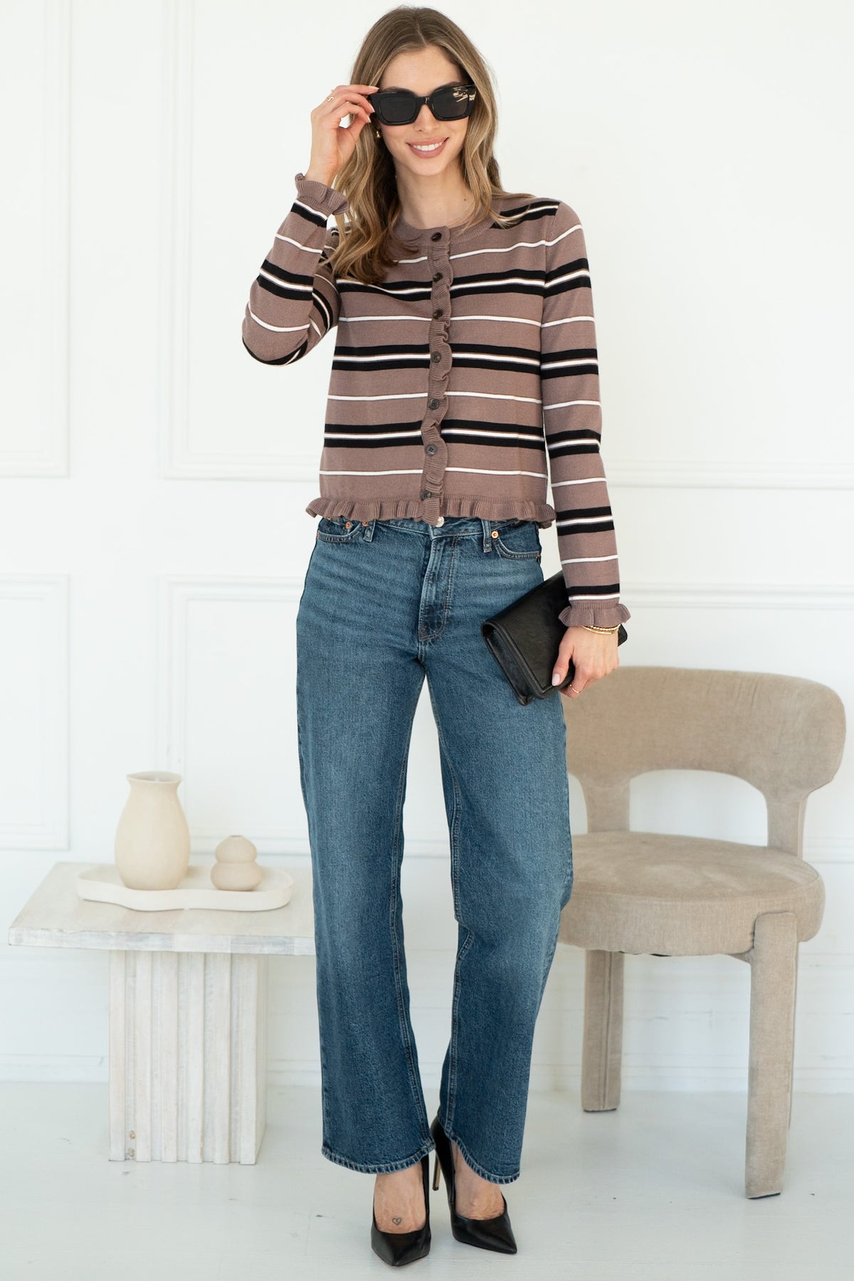 CRUE STRIPE CARDIGAN
