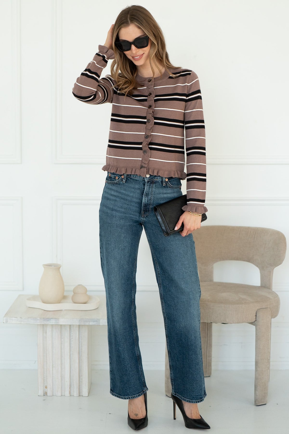 CRUE STRIPE CARDIGAN