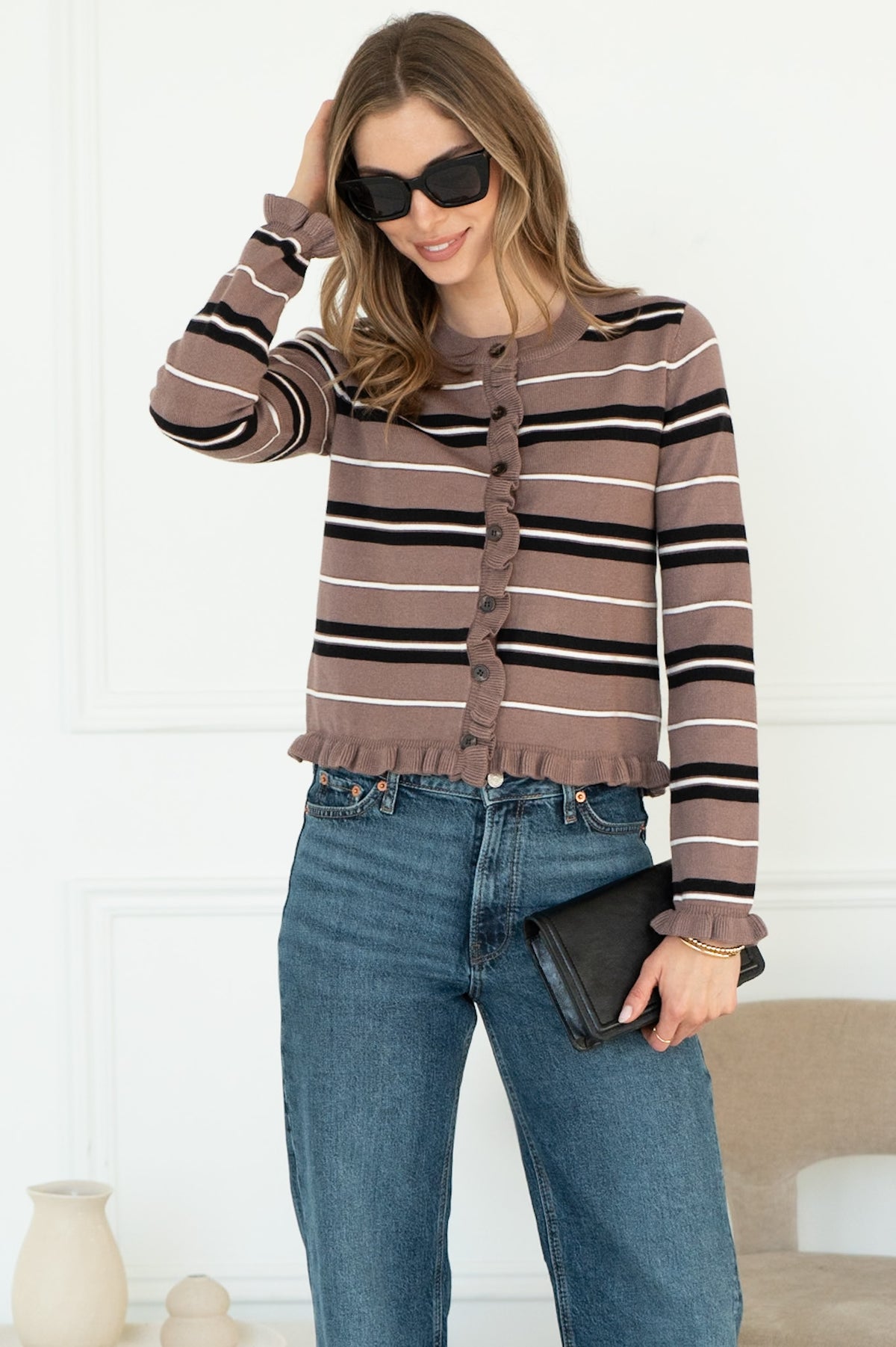 CRUE STRIPE CARDIGAN