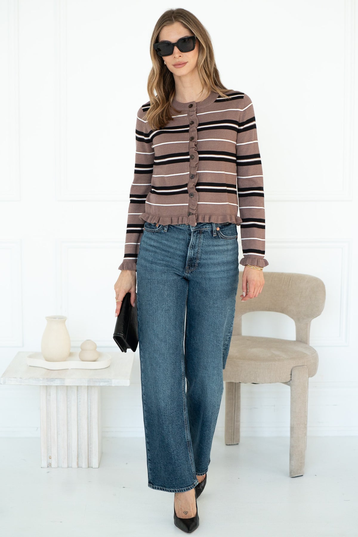 CRUE STRIPE CARDIGAN
