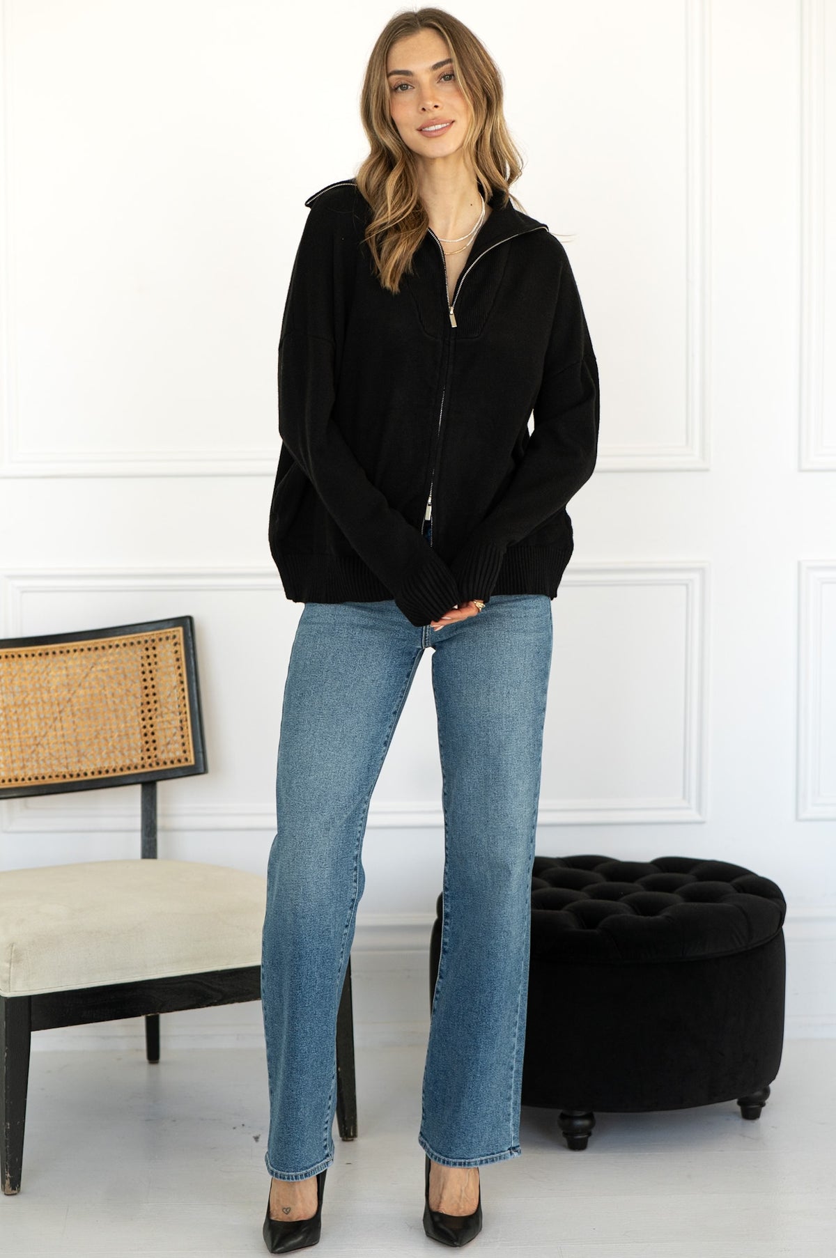 PERRY ZIP UP SWEATER