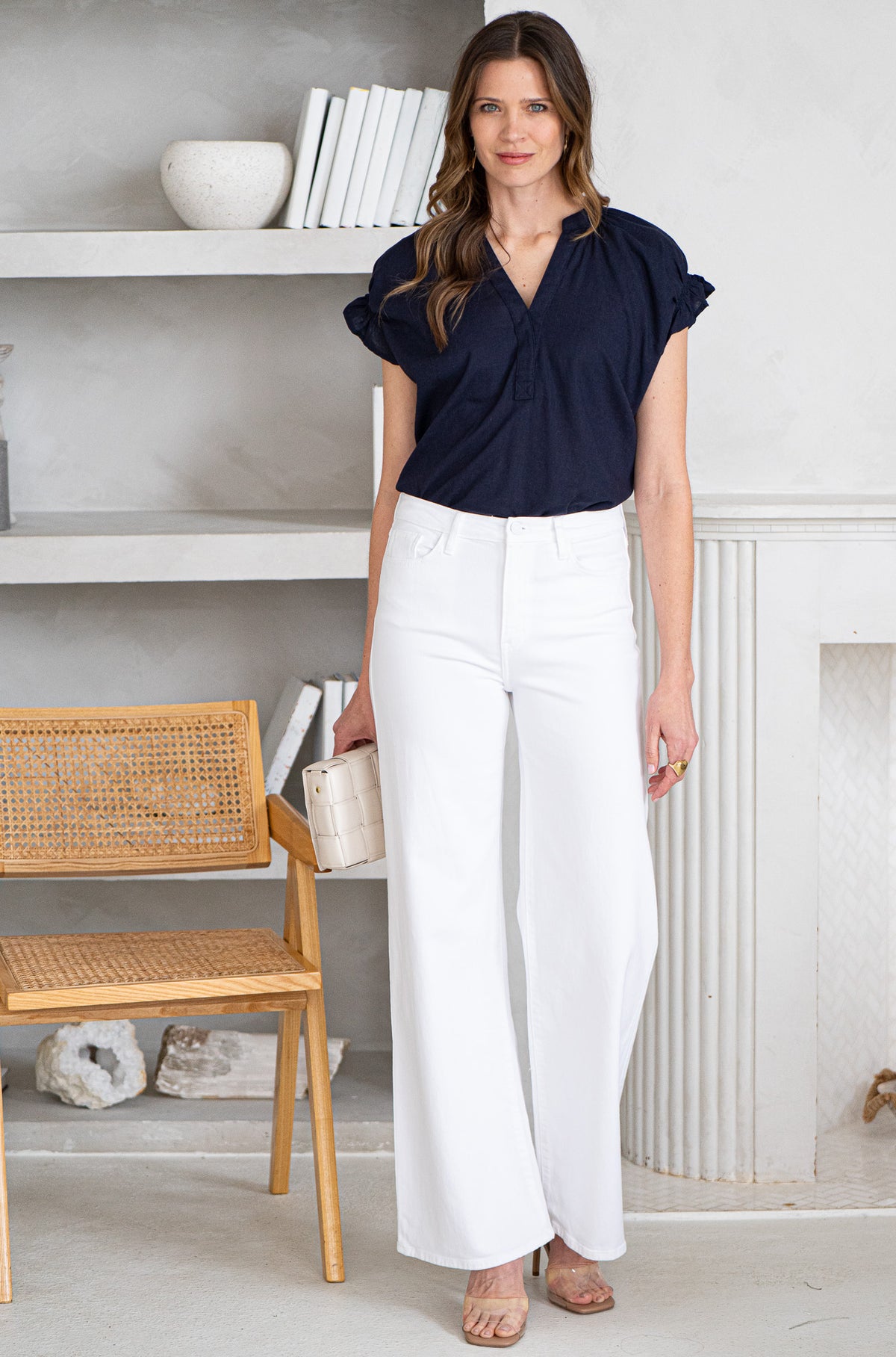 SUN CHASER LINEN BLEND BLOUSE