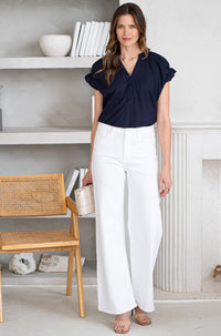 SUN CHASER LINEN BLEND BLOUSE