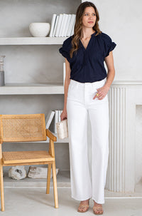 SUN CHASER LINEN BLEND BLOUSE